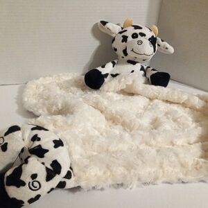 Kinder Keepsakes White and Black "Coco the Cow" Security Baby Luvi Blanket Lovey